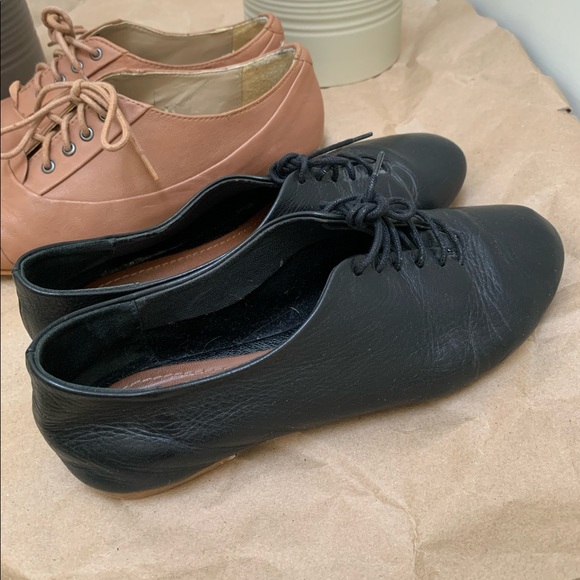 Zara Genuine Leather Black Flats - Picture 3 of 5